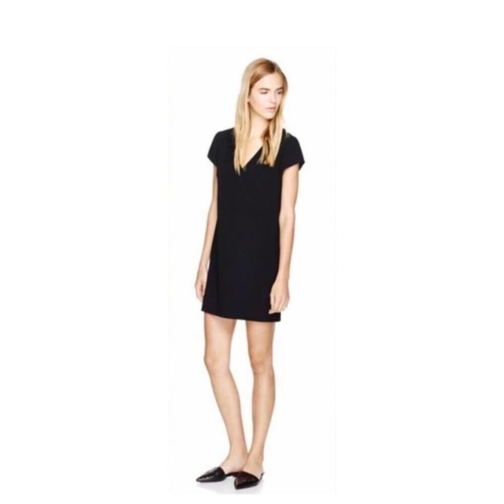 Babaton Aritzia V-Neck Shift T-Shirt Dress Work Black Size Small